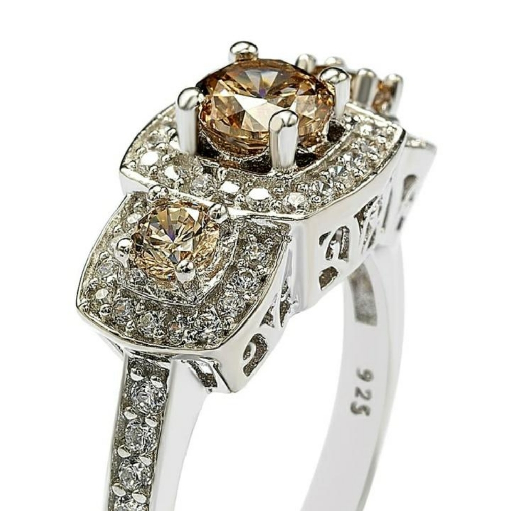 Sterling Silver Chocolate CZ Ring - Picture 7 of 13